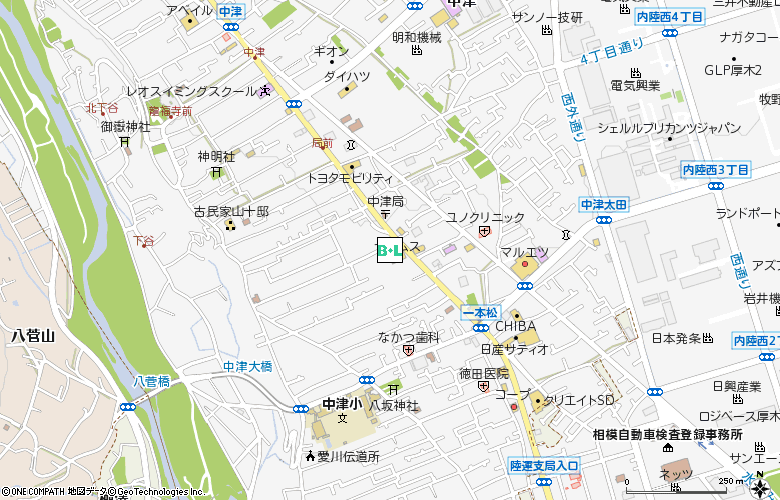 メガネストアー　愛川中津付近の地図